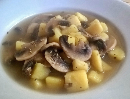 cuisine italienne, patates et champignons